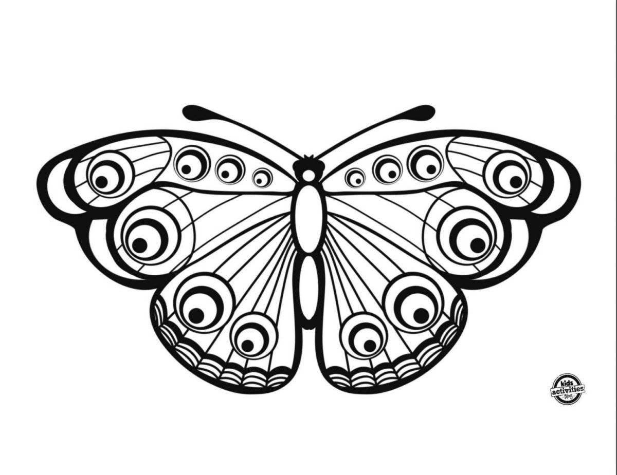 Glossy coloring mothra butterfly