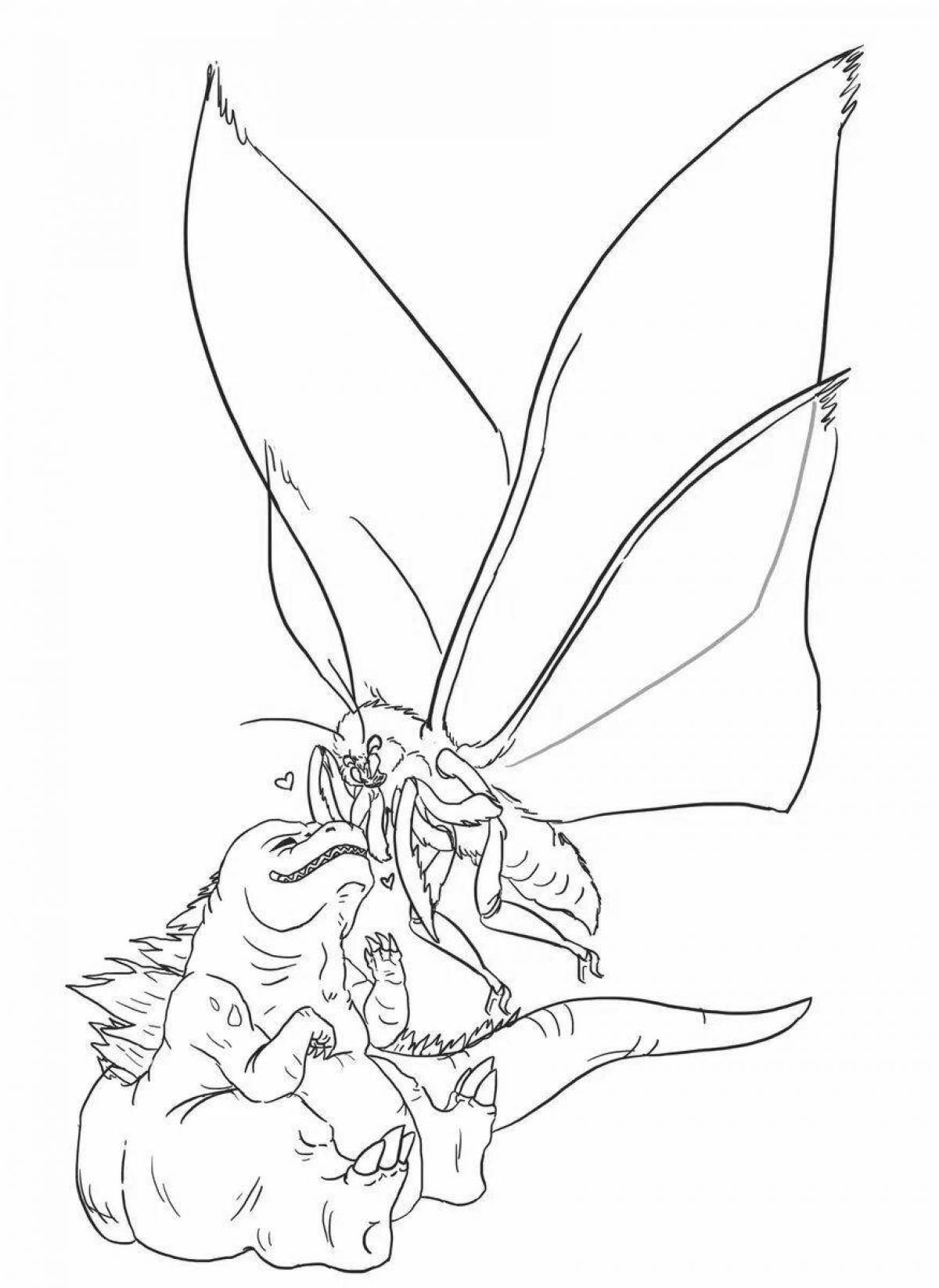 Amazing Mothra Butterfly Coloring Page
