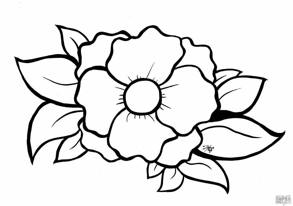 Coloring page blissful azure flower
