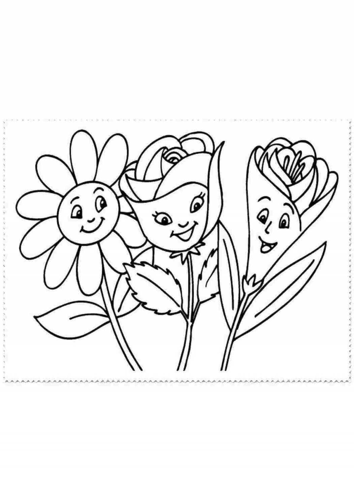 Coloring page of the flower of the balanced lasorica