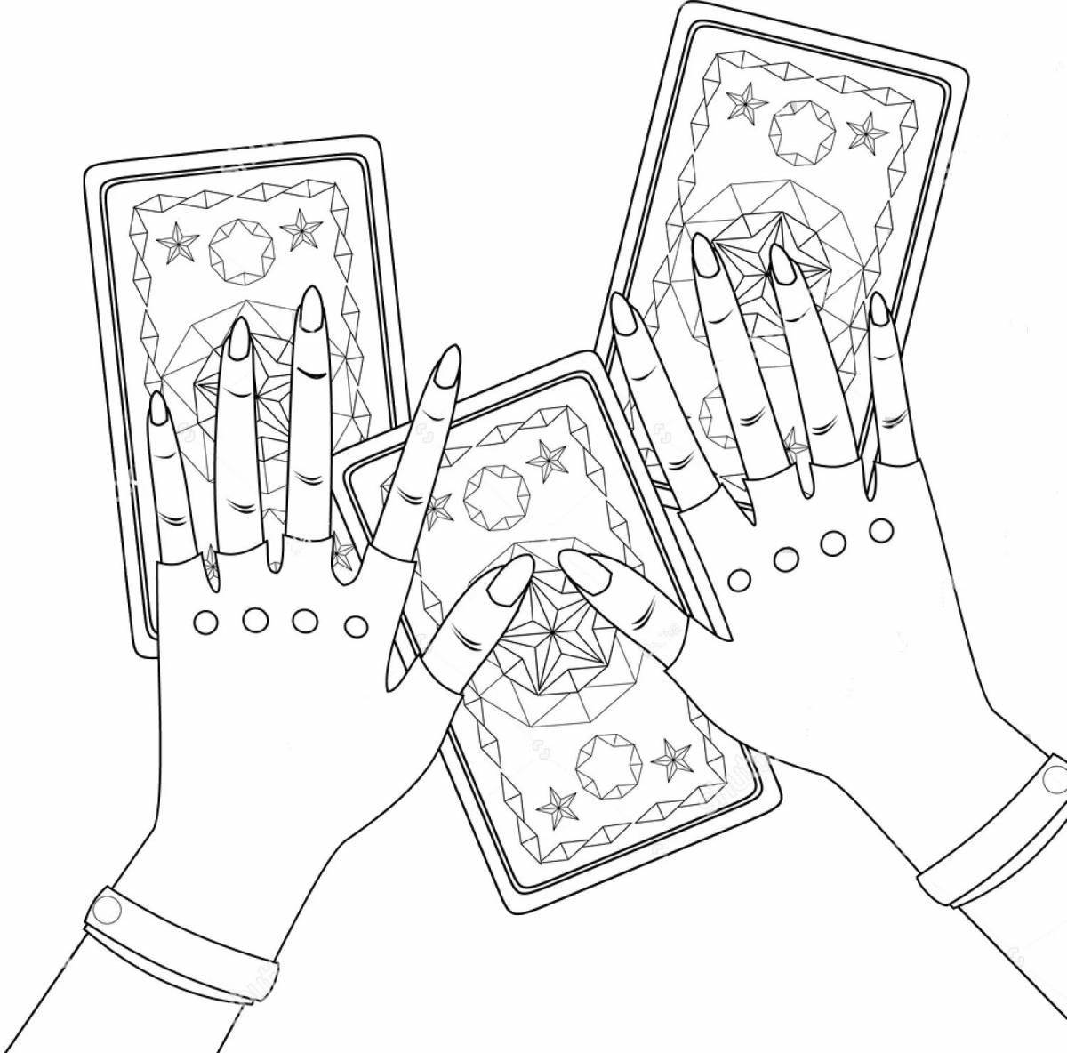 Coloring book magical Marseille tarot