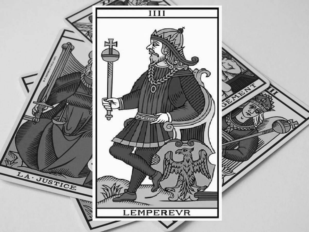 Intriguing Marseille tarot coloring book