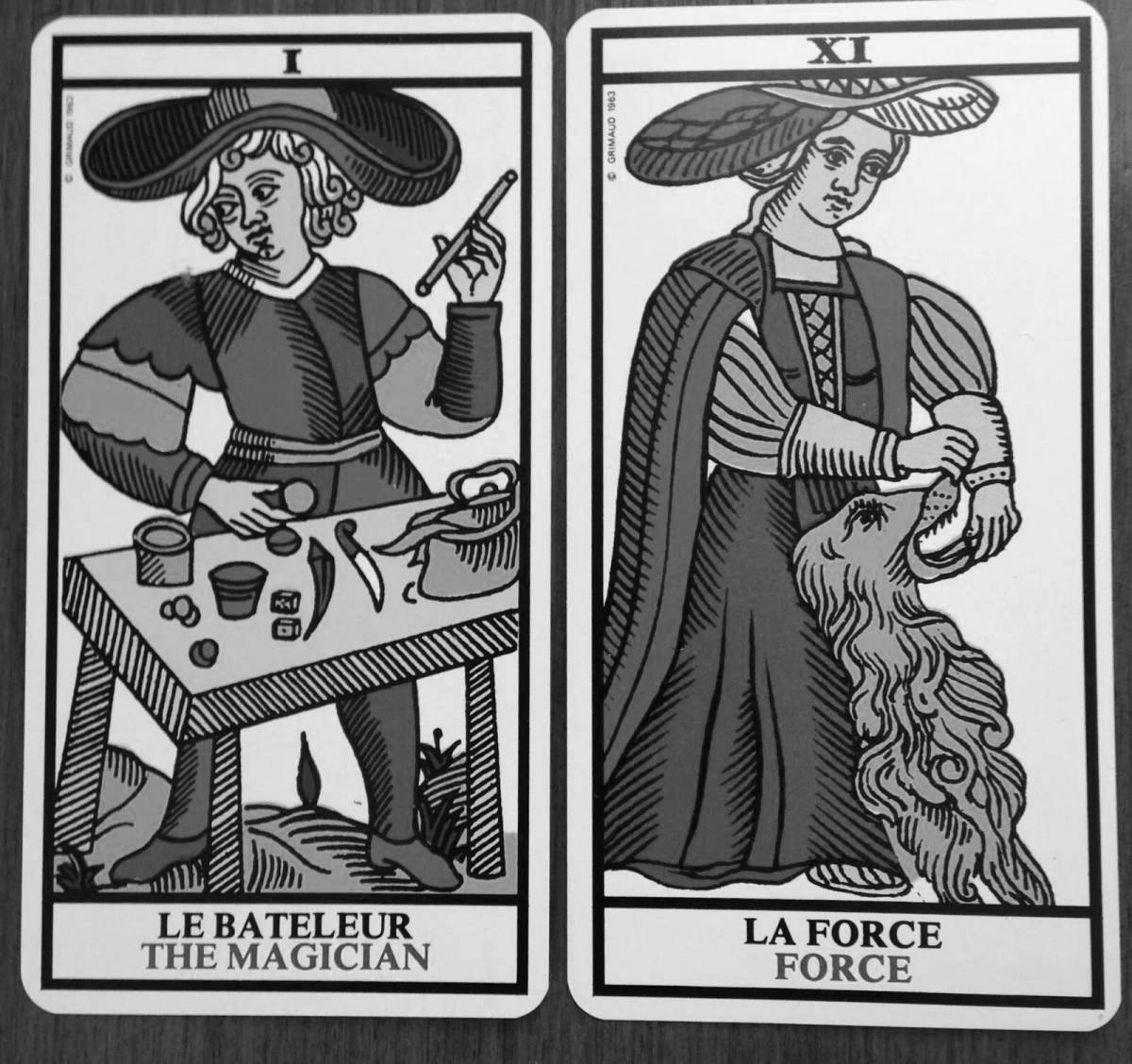 Coloring book magnificent Marseille tarot
