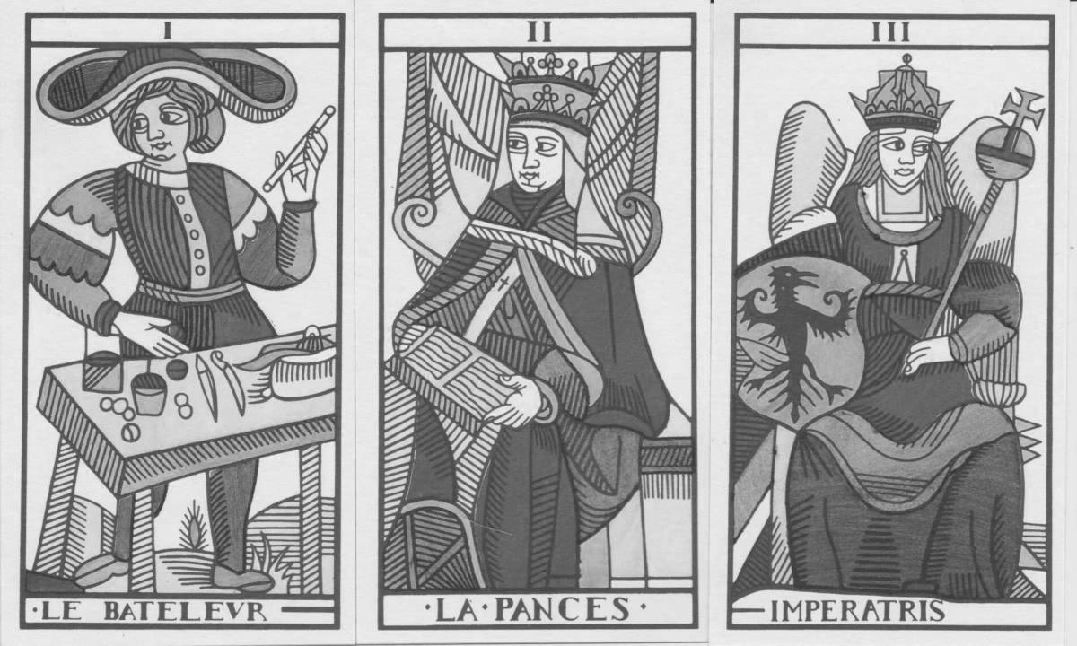 Exquisite Marseille tarot coloring book
