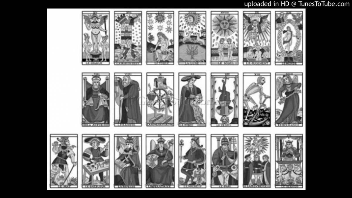 Coloring book Joyful Marseille tarot