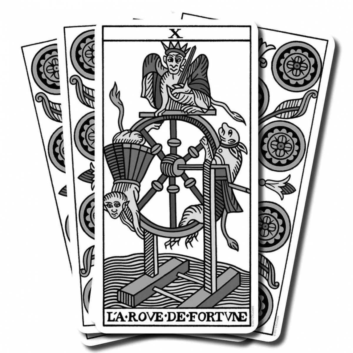 Coloring book funny Marseille tarot