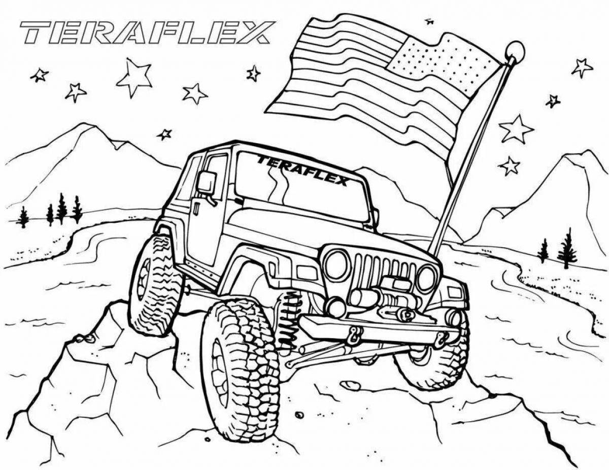 Colouring page for fascinating Japanese SUVs