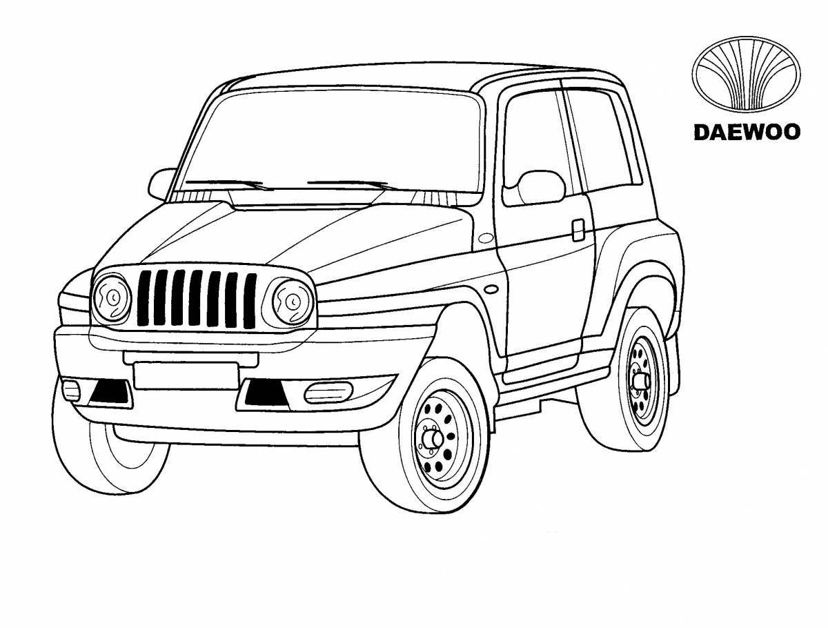 Coloring book exemplary Japanese SUVs