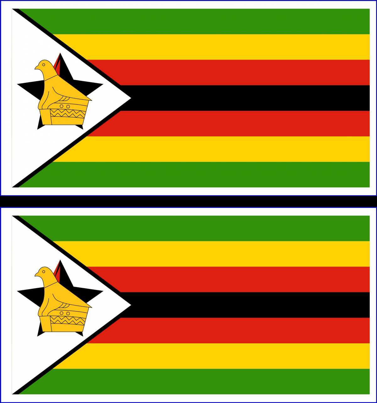 Coloring page beckoning zimbabwe flag
