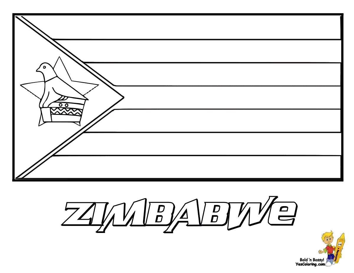 Раскраска сладкий флаг зимбабве