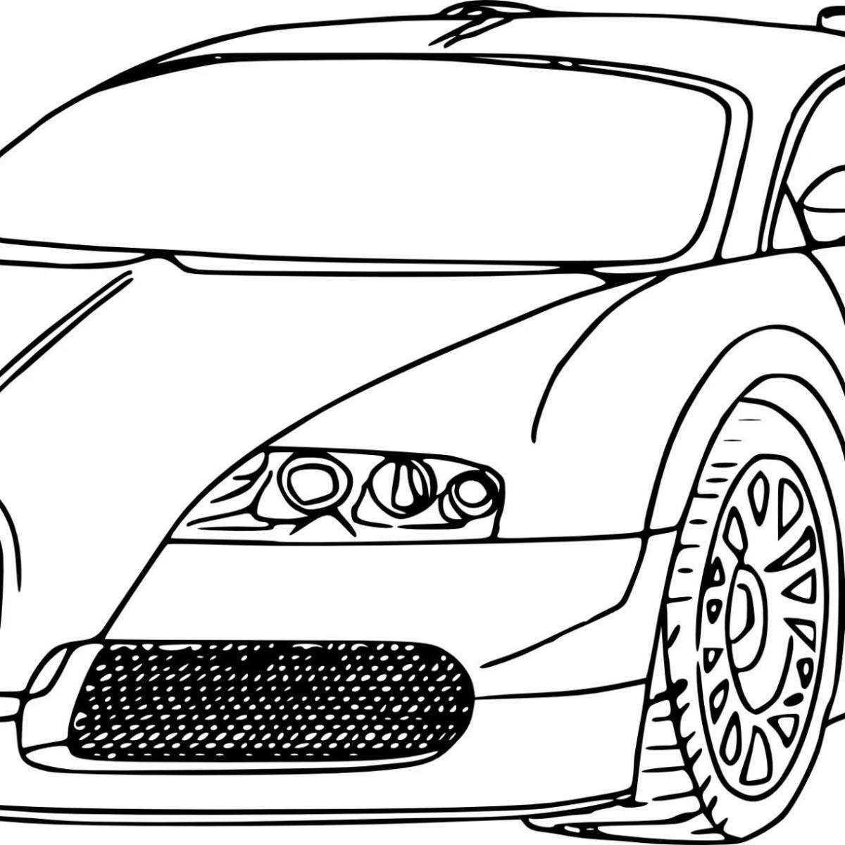 Amazing bugatti police coloring page