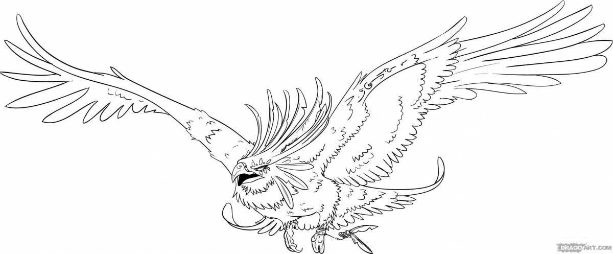 Bright phoenix cartoon coloring book
