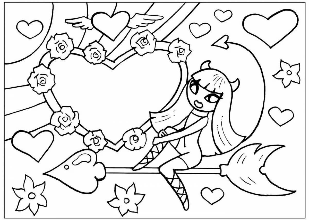 Photo Happy valentine's day coloring book