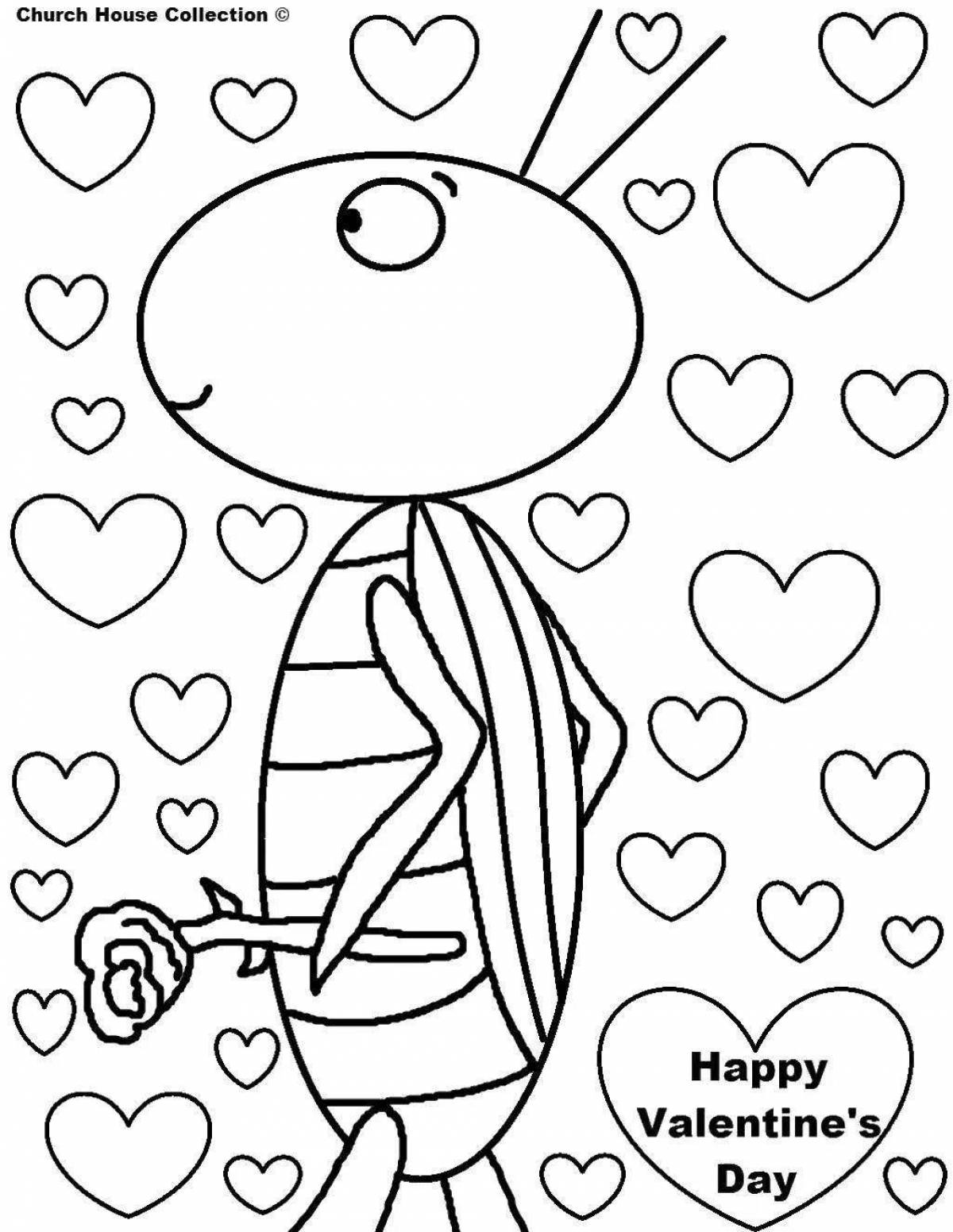 Colorful valentine's day coloring book