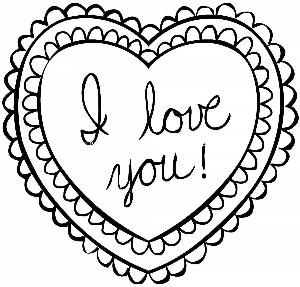 Valentine's Day Glitter Coloring Page