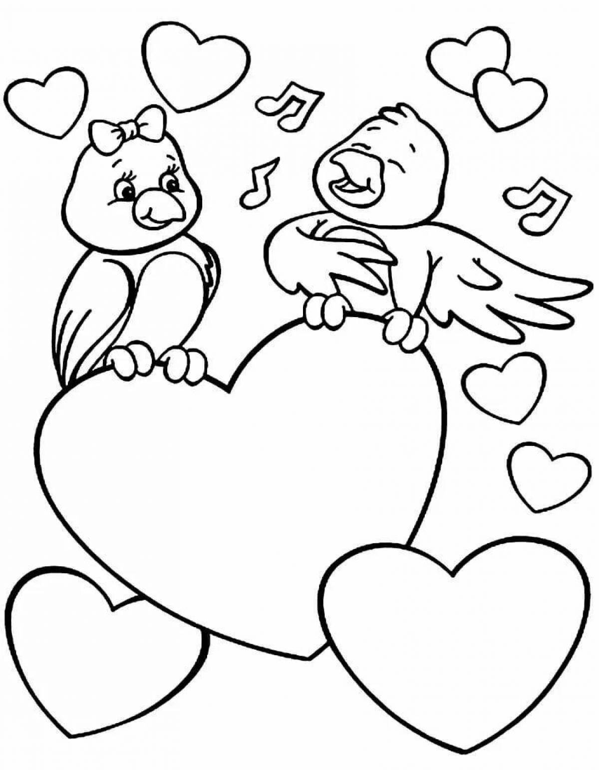 Photo Lovely valentines day coloring page