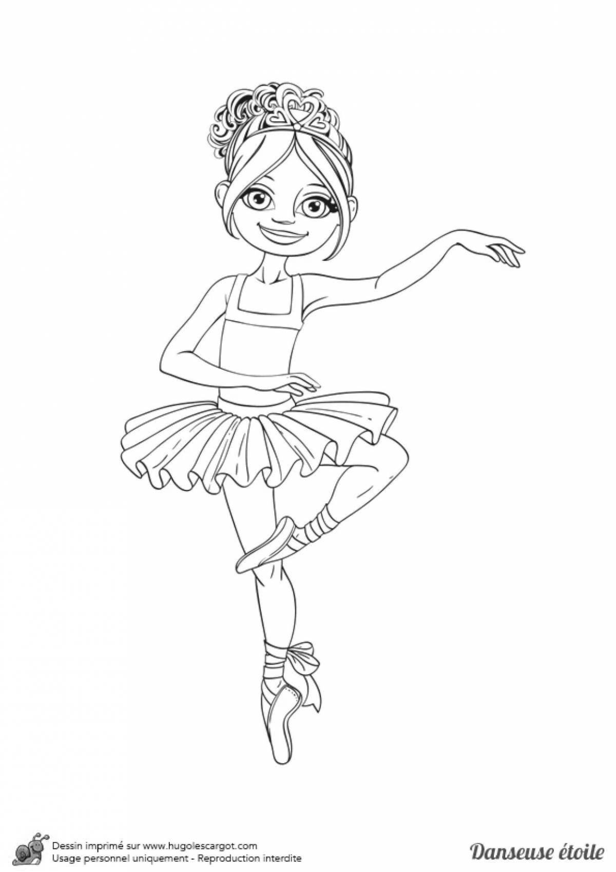 Coloring page joyful dancing girl