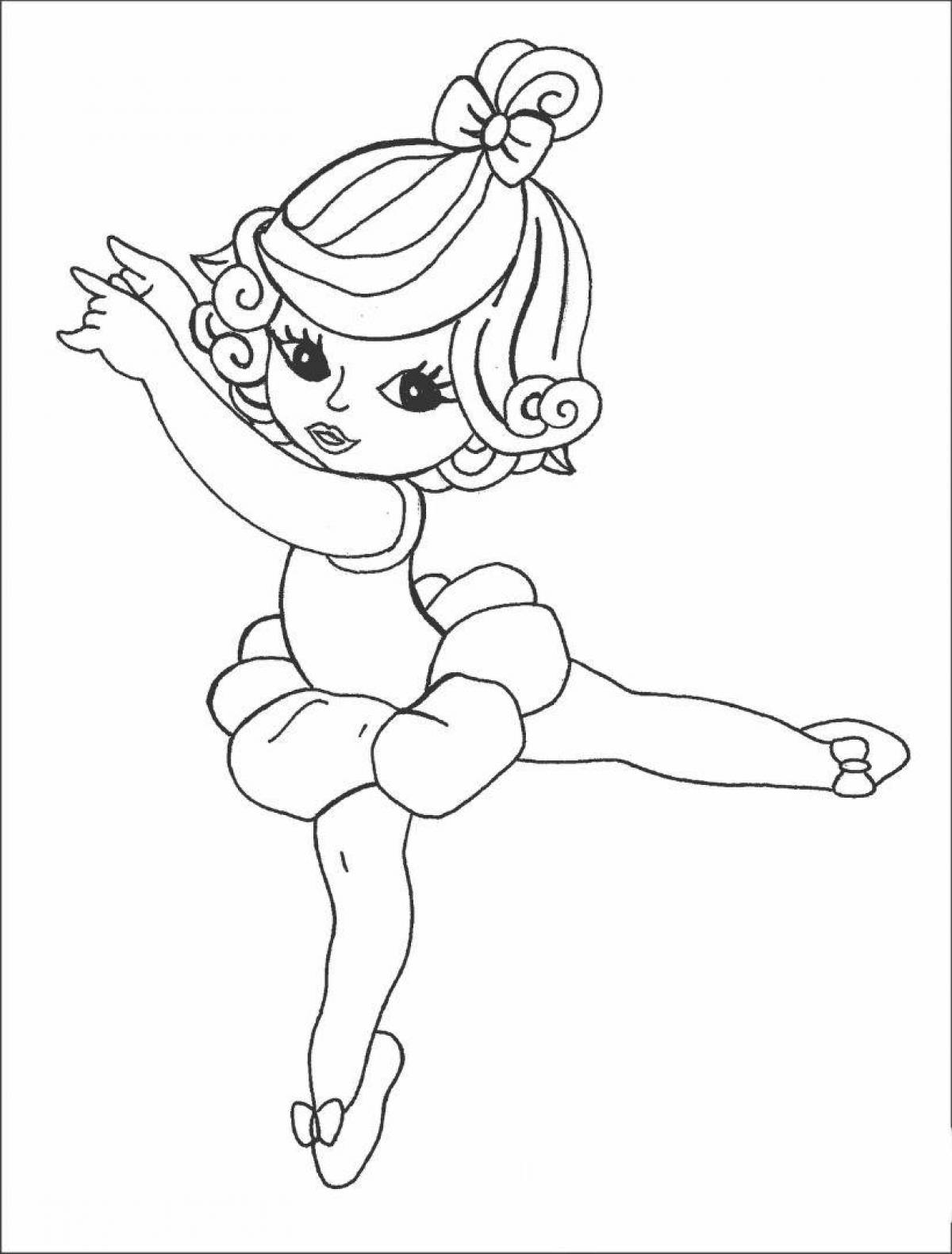 Раскраска веселая танцующая девочка