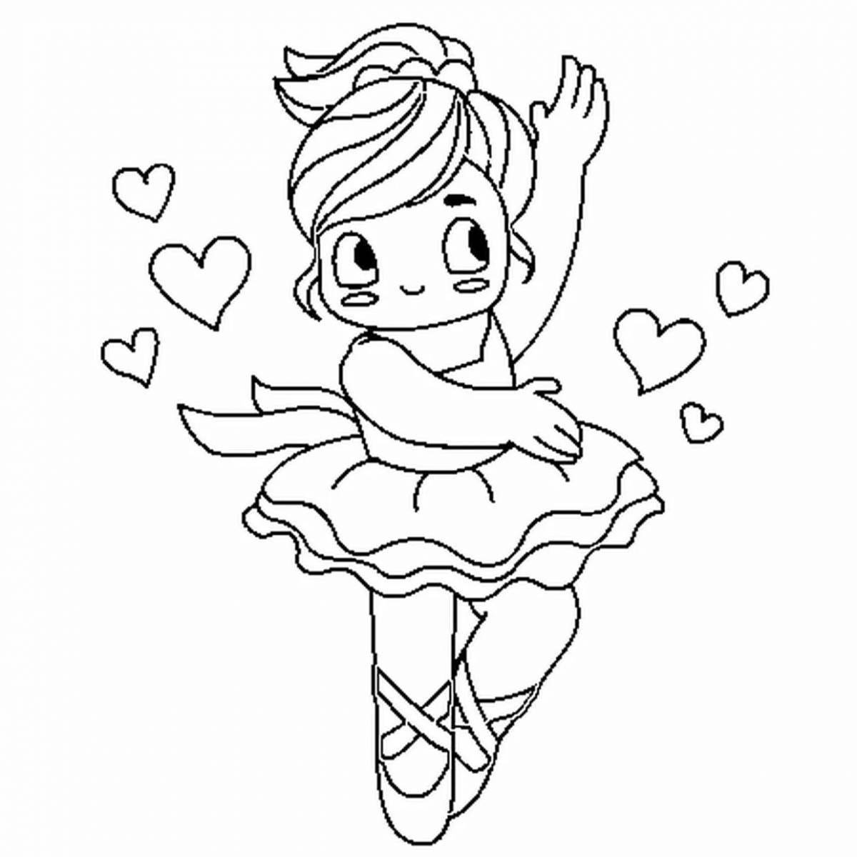 Animated dancing girl coloring page