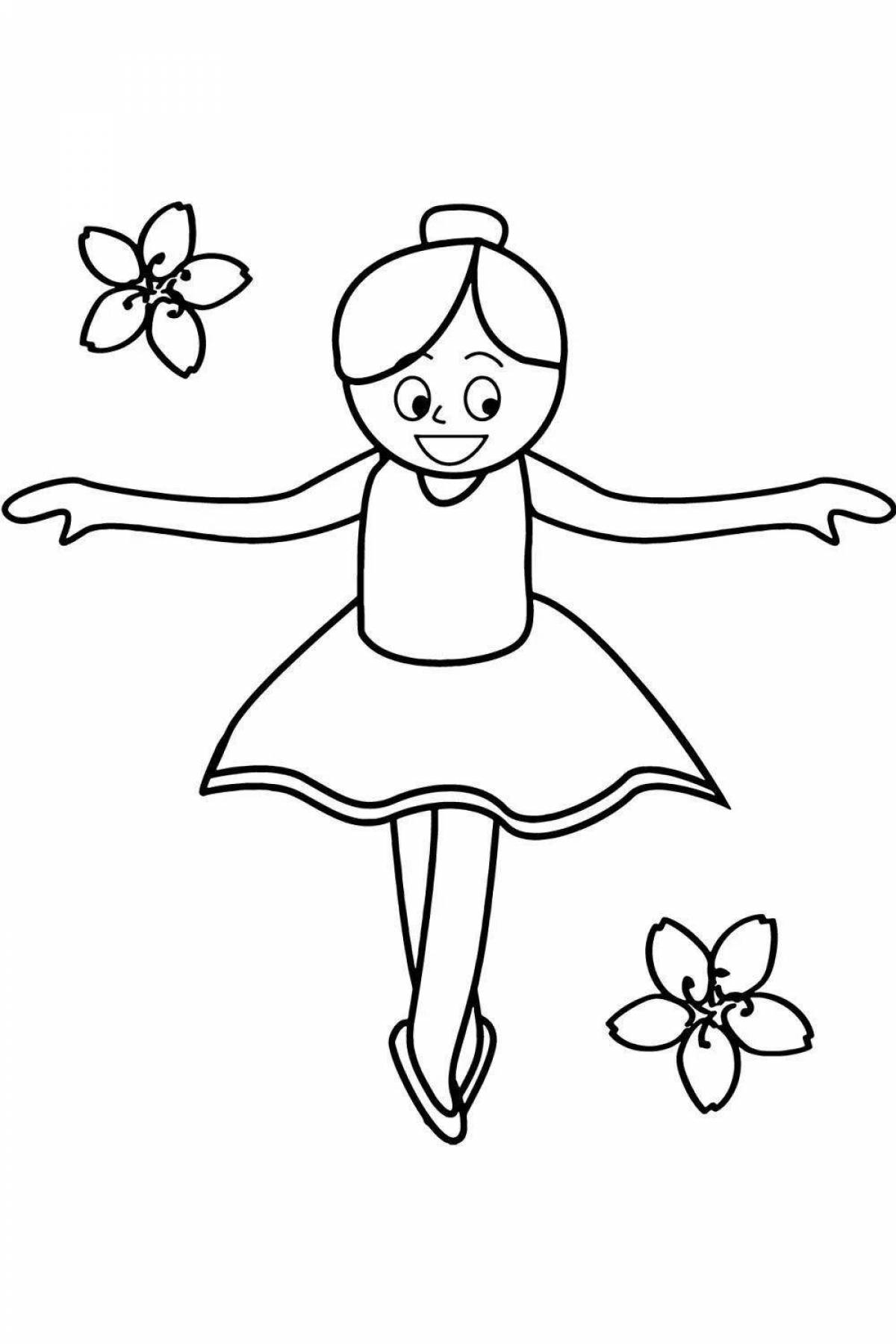 Coloring page joyful dancing girl