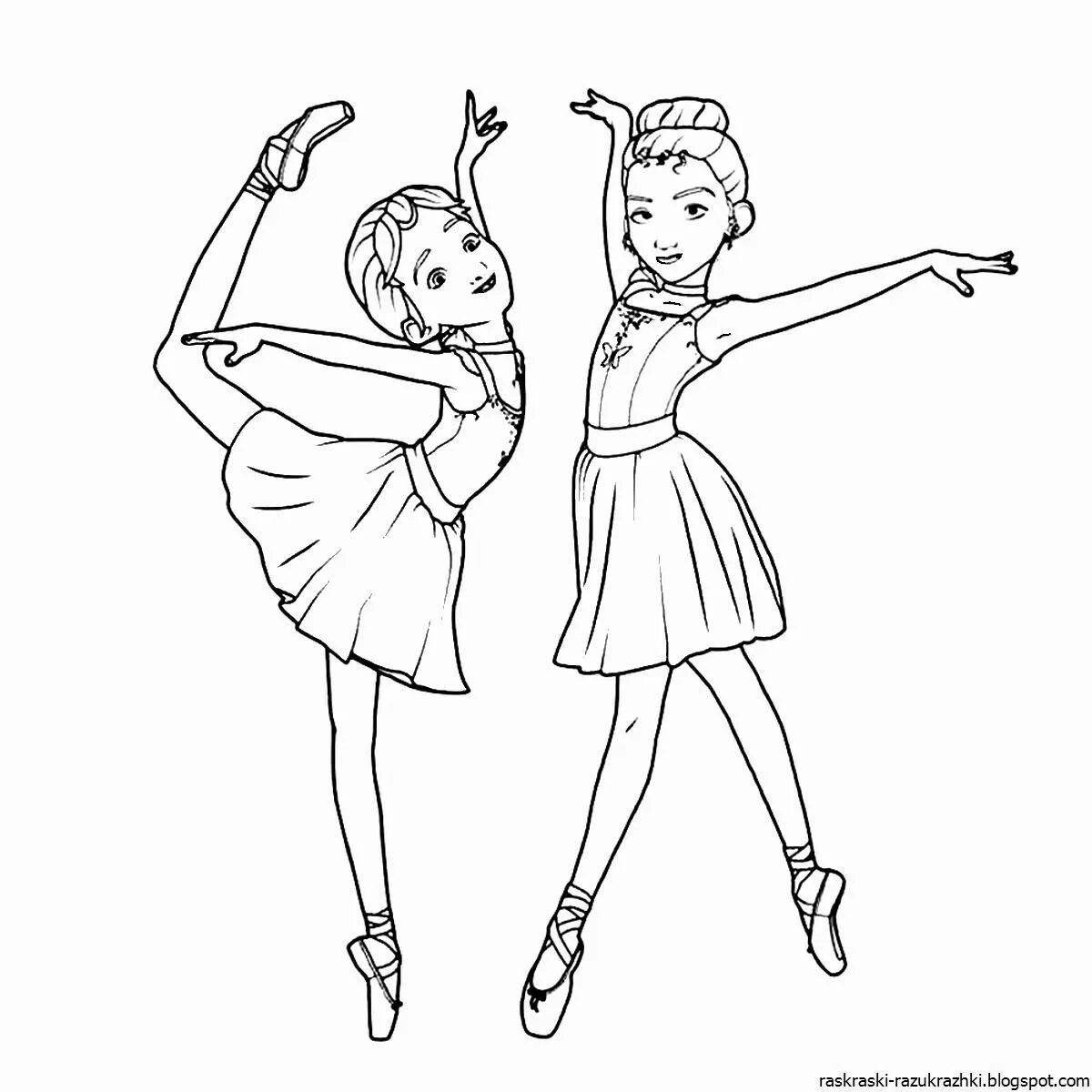 Coloring page playful dancing girl