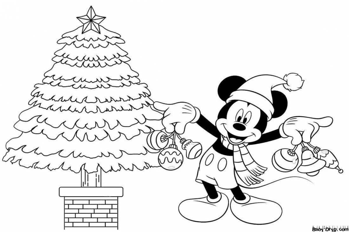 Coloring book festive Christmas characters