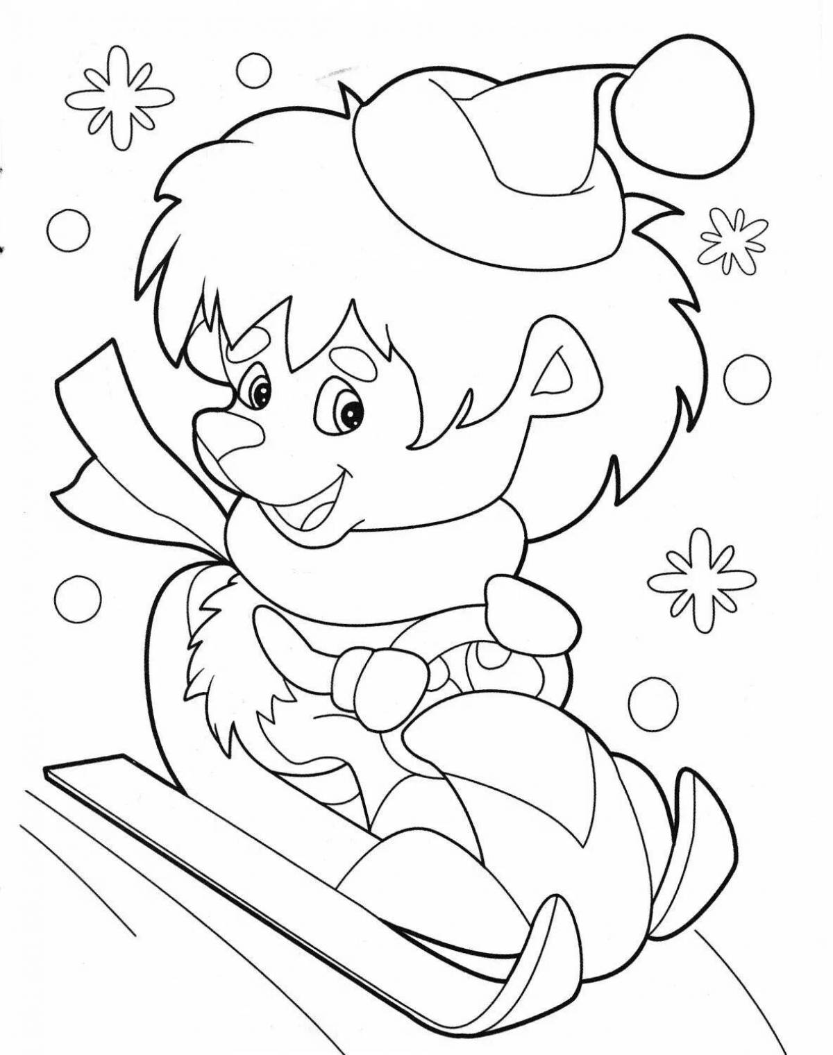 Coloring book exciting new year characters