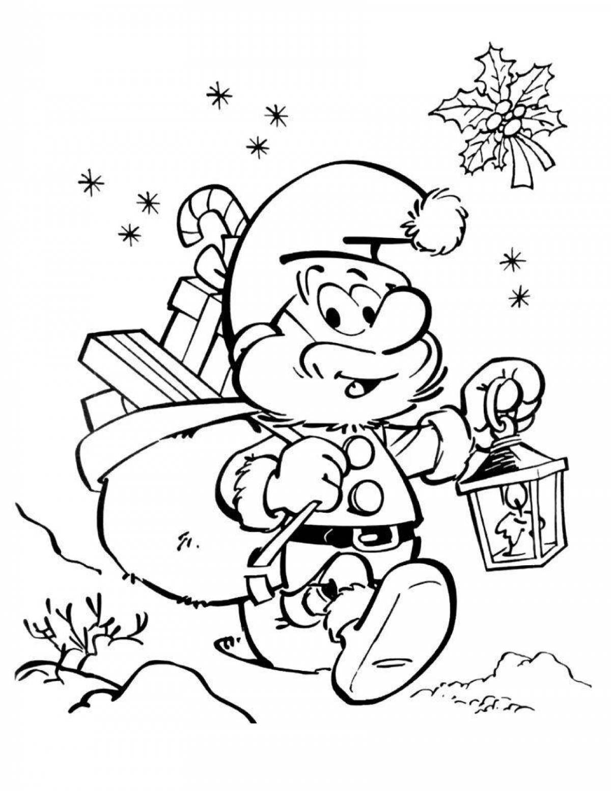 Adorable Christmas characters coloring book