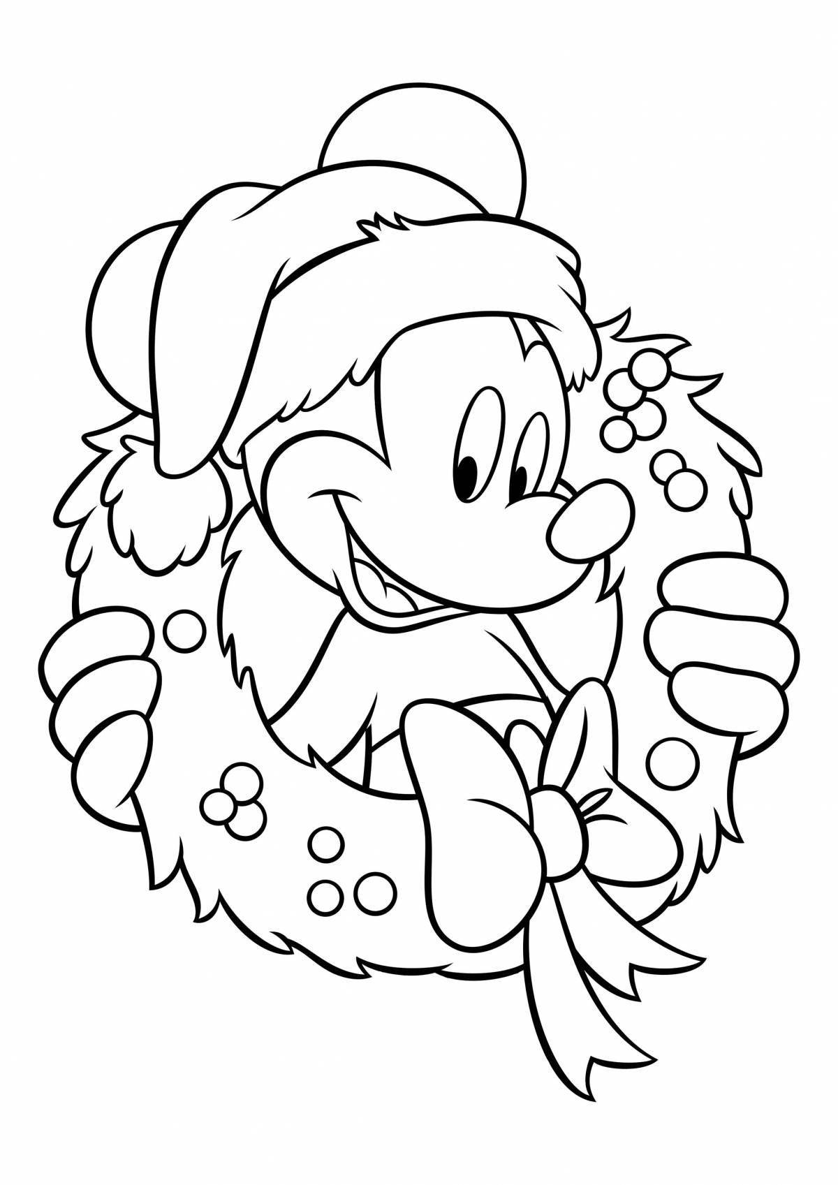 Color explosion christmas characters coloring page