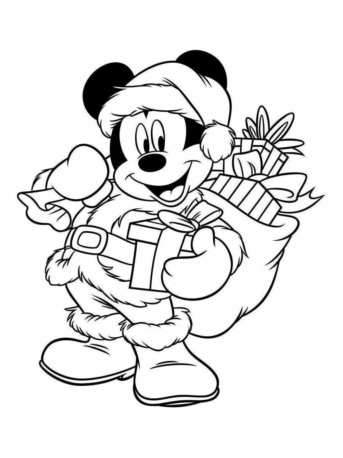 Colored Christmas characters coloring book