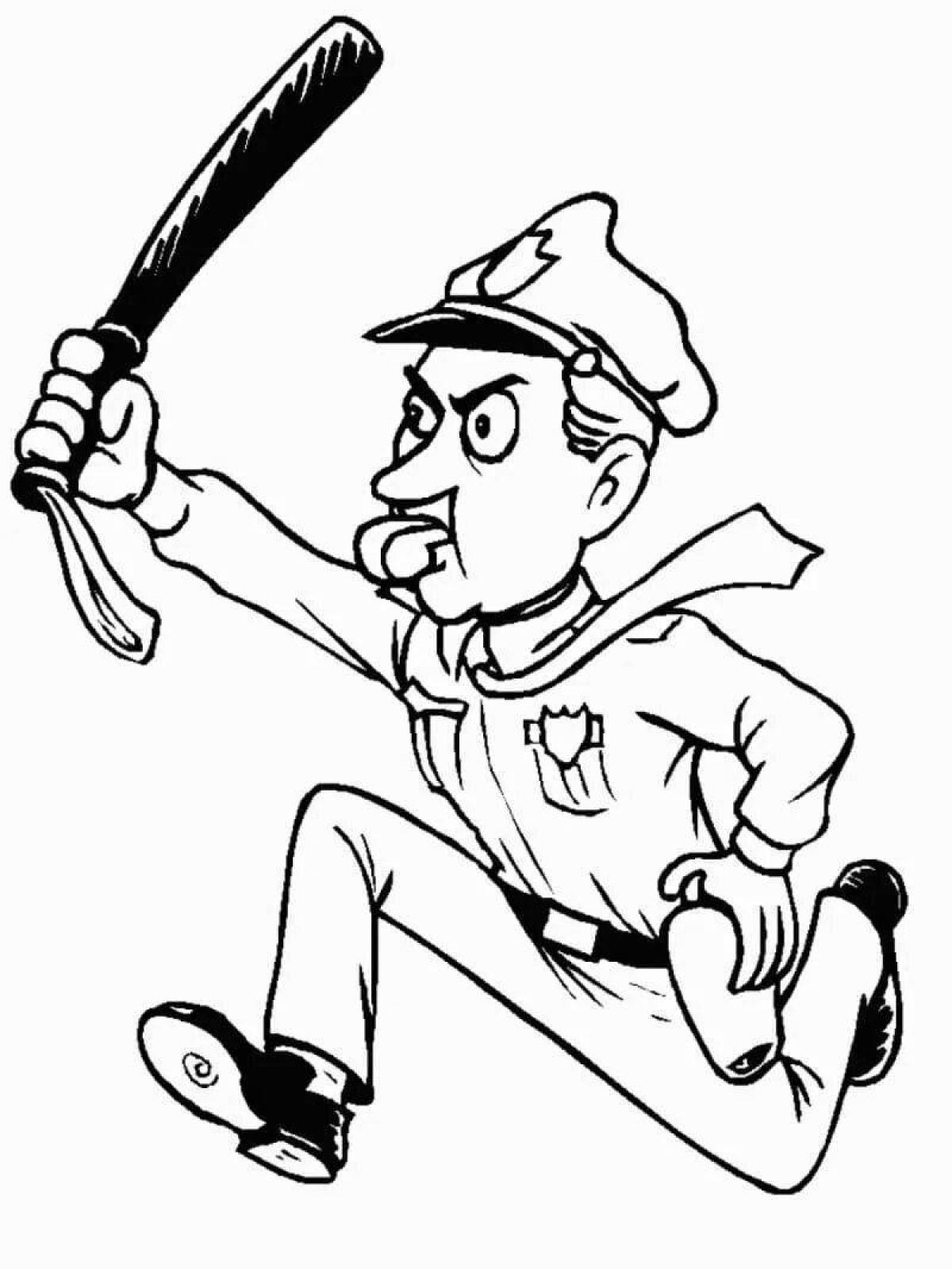 Police figurine noble coloring page