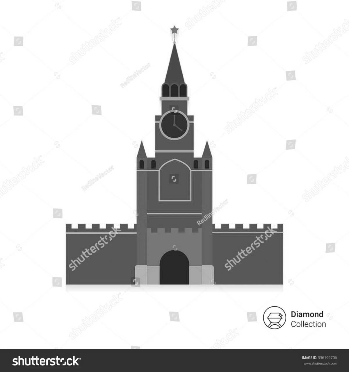 Привлекательная кремлевская башня раскраска
