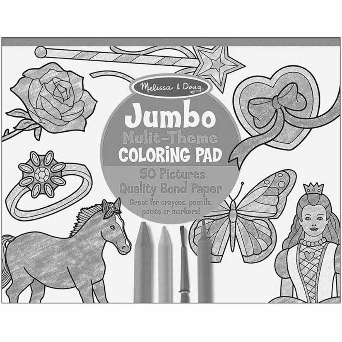 Melissa Doug coloring book filled with color
