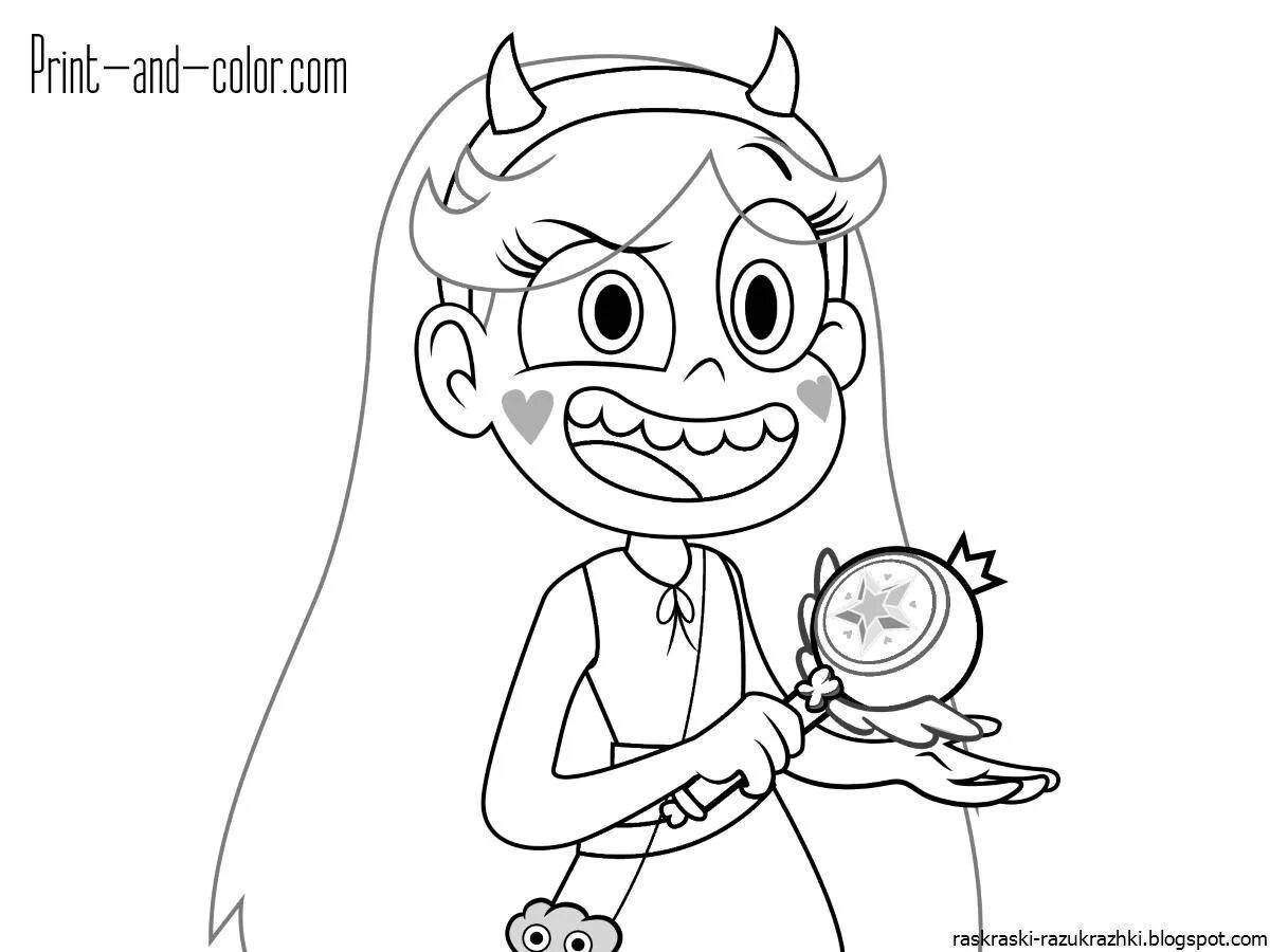 Bright coloring girl star