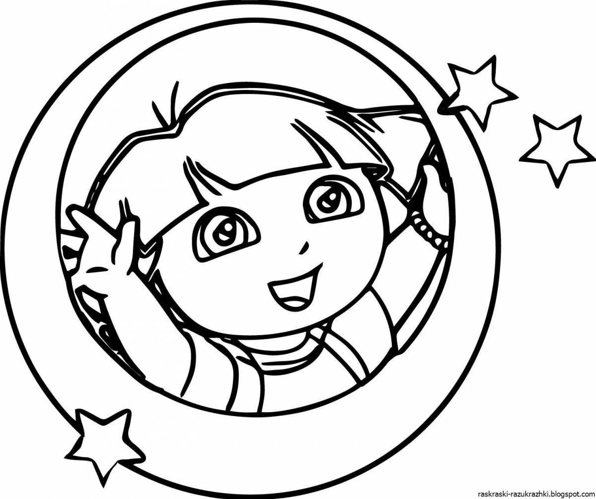 Animated coloring girl asterisk