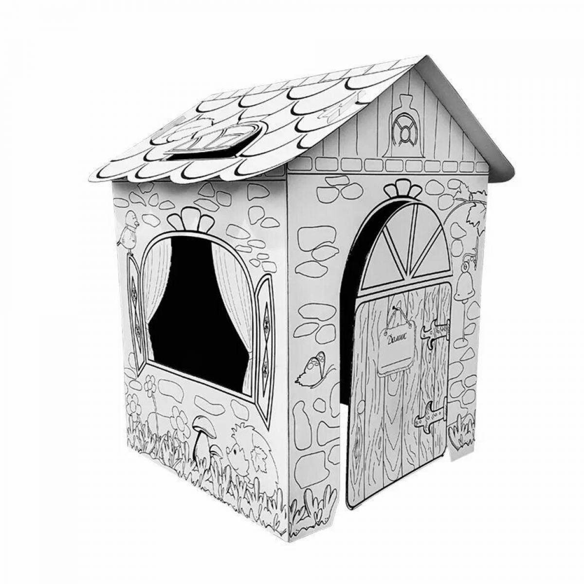 Coloring page happy ozone house