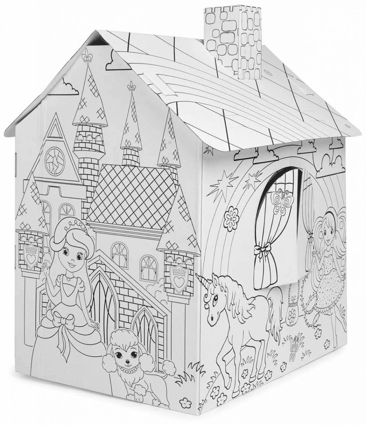 Coloring page charming ozone house