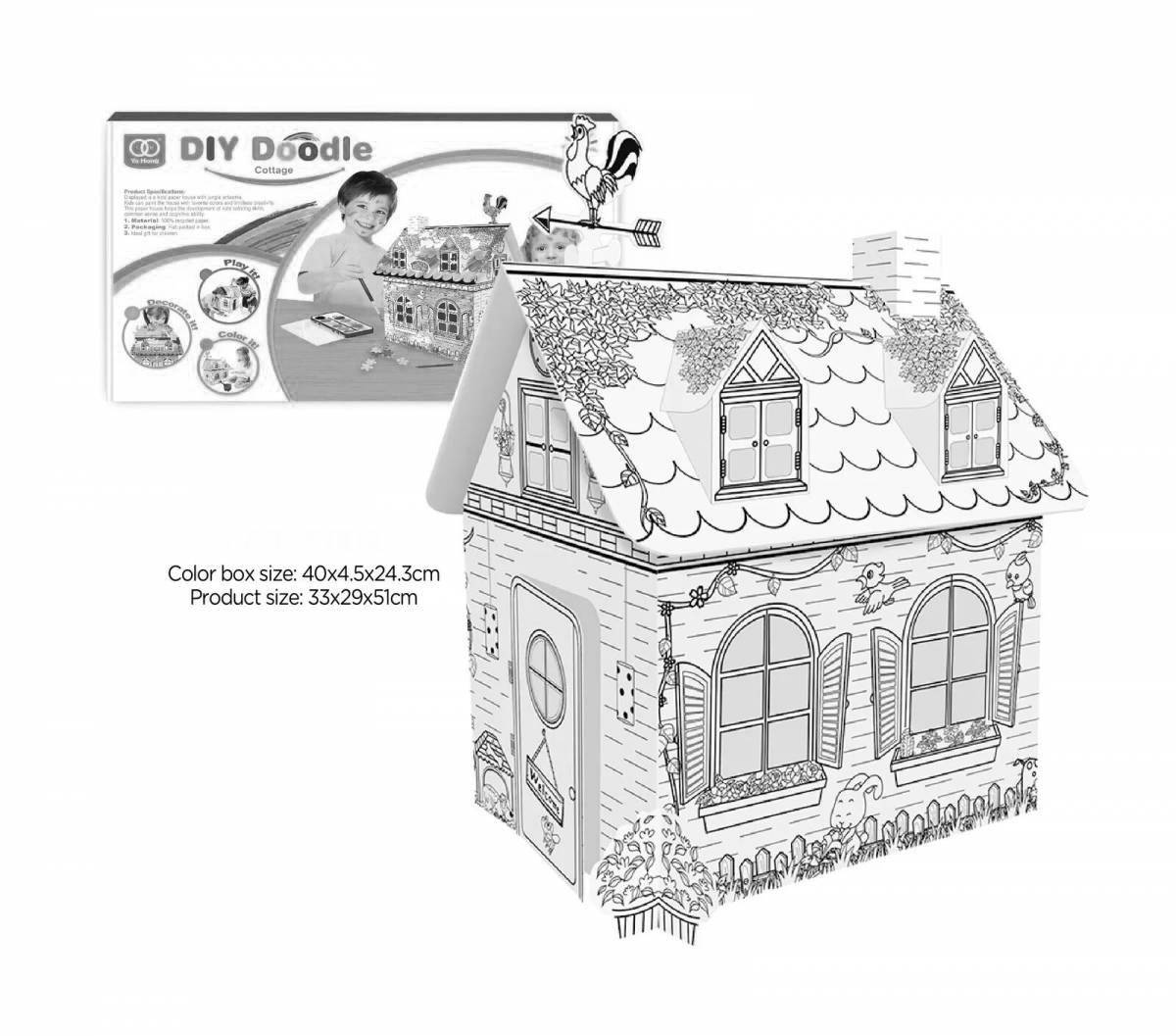 Coloring book funny ozone house