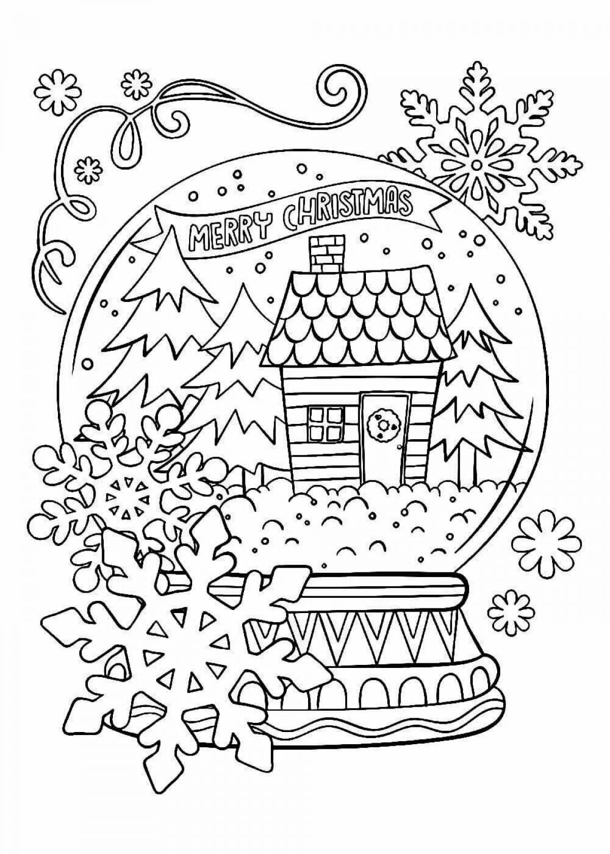 Elegant winter coloring card