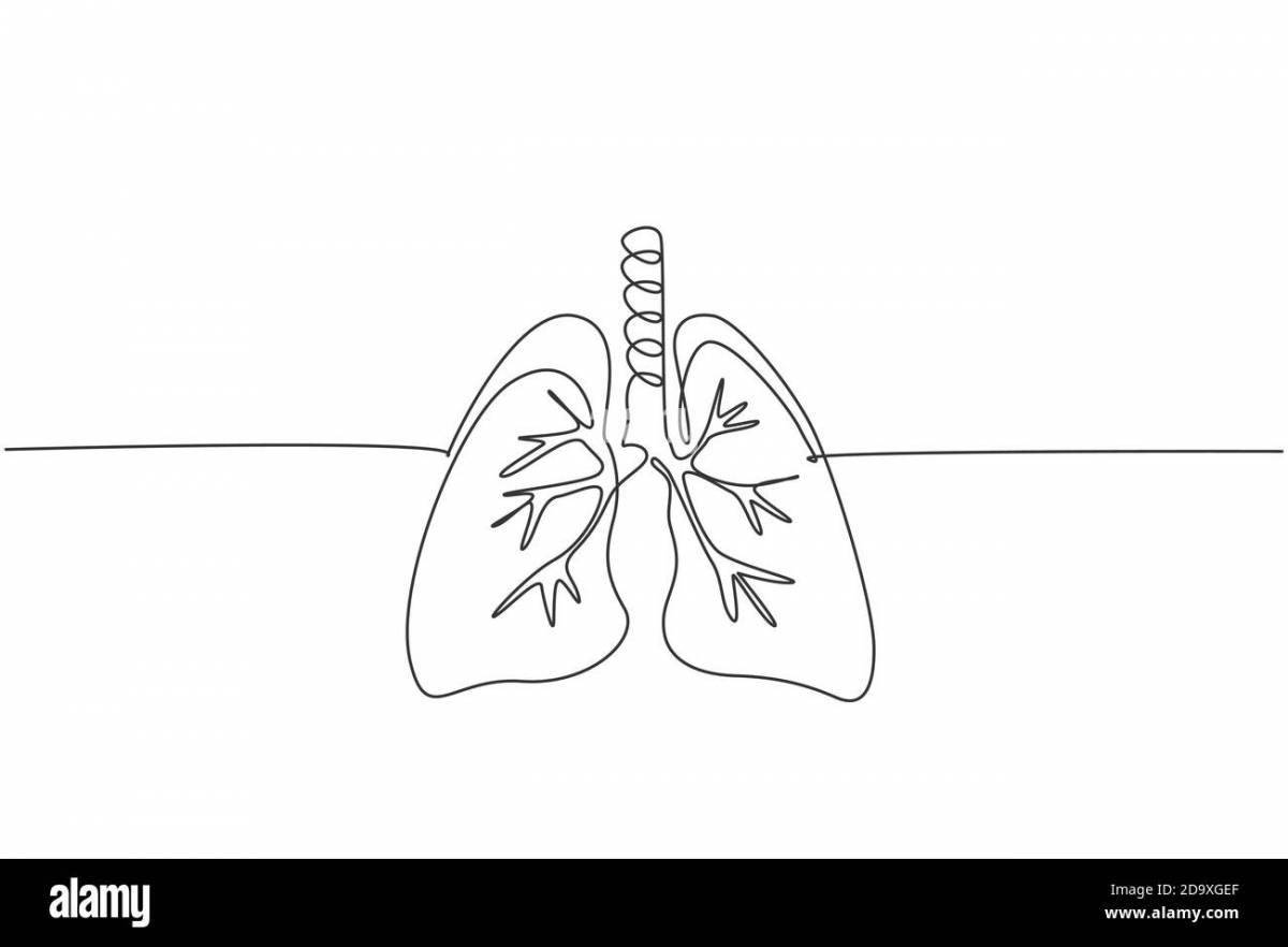 Захватывающая страница раскраски дыхательной системы