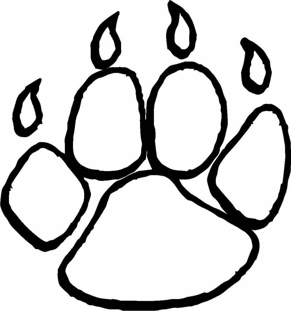 Coloring page exquisite fox footprints