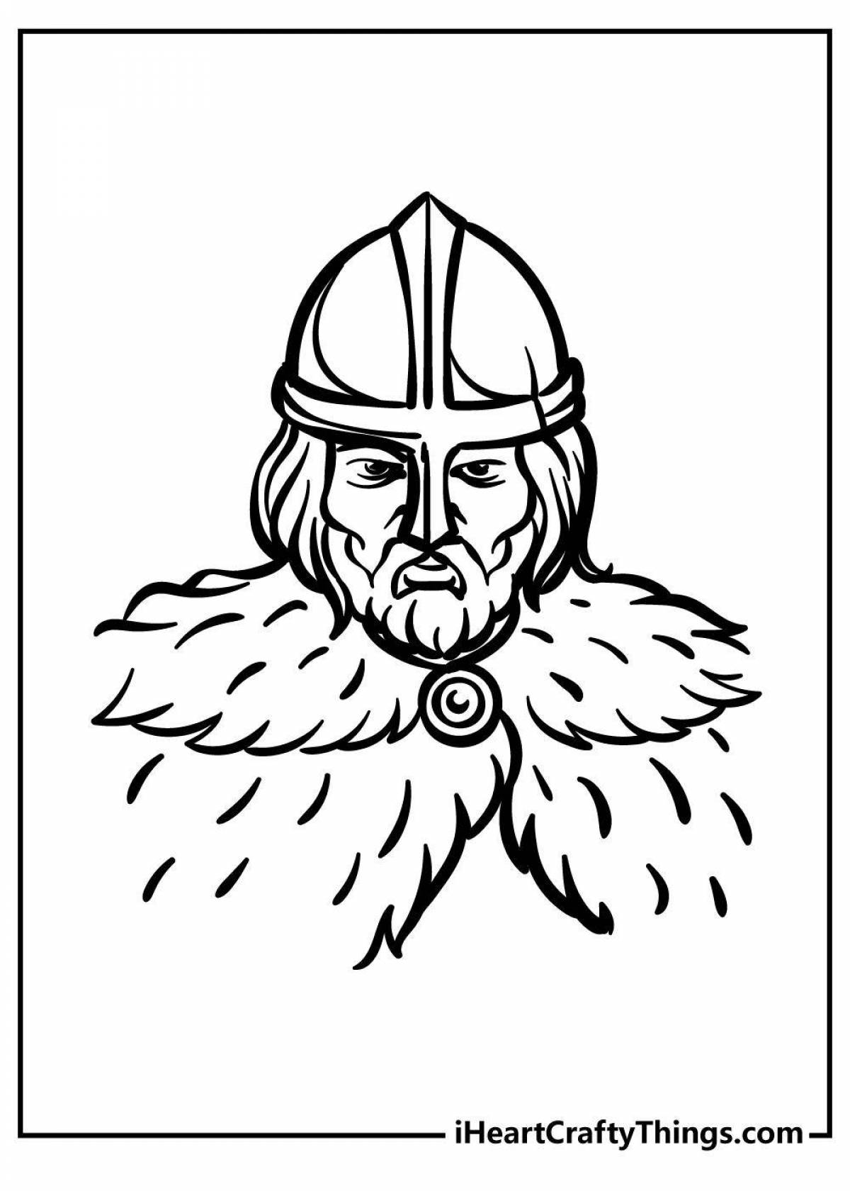 Раскраска смелые лица викингов