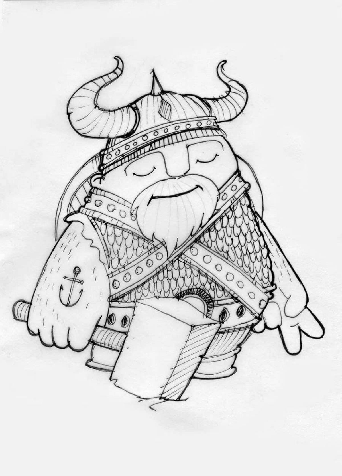 Viking valiant face coloring book