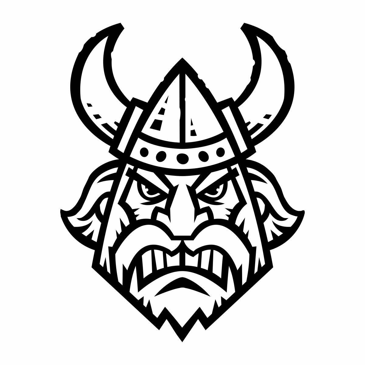 Fearless Viking face coloring book