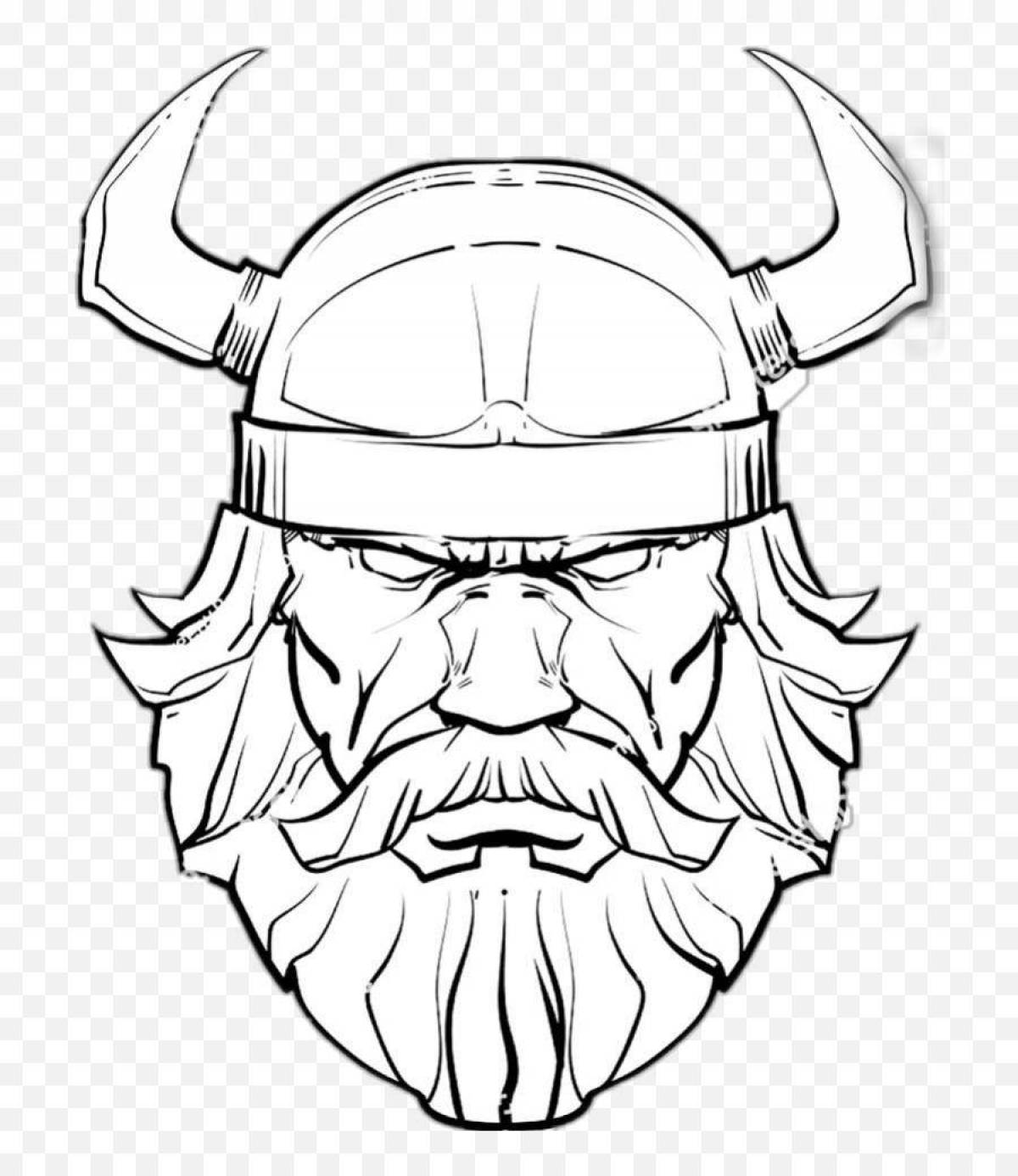 Fine Viking face coloring book