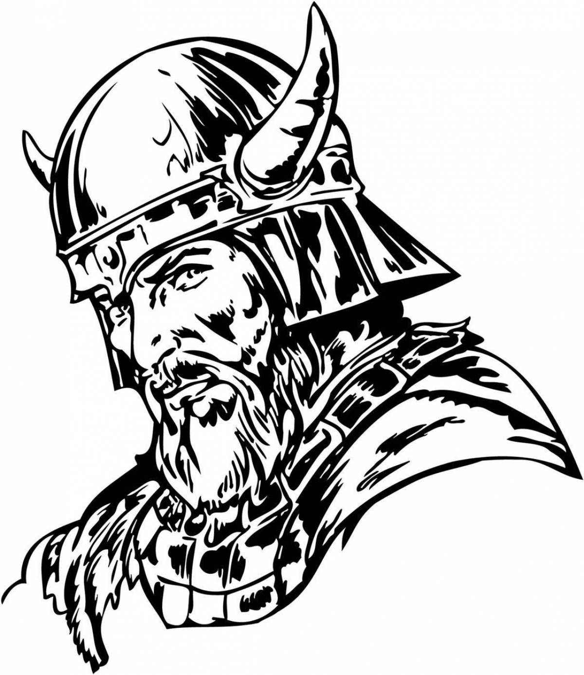 Coloring elegant viking faces