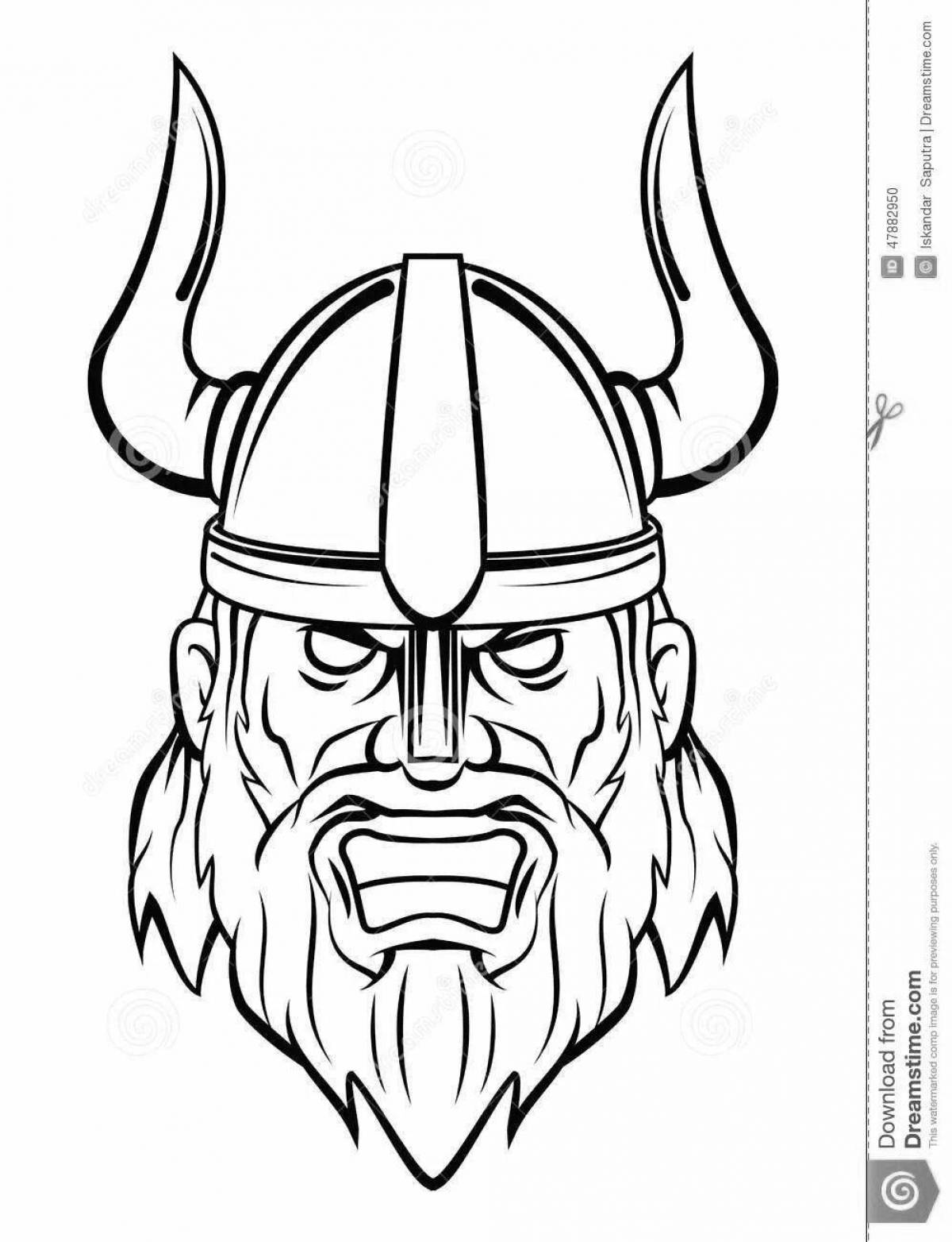 Viking commander face coloring page