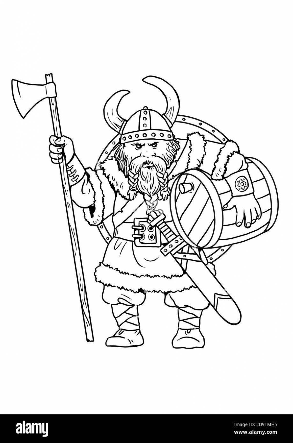 Раскраска доминантные лица викингов