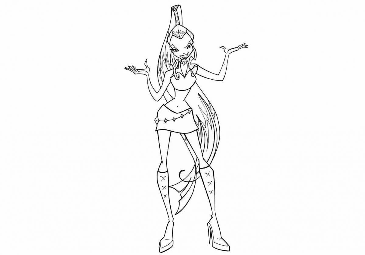 Beautiful winx trix coloring page