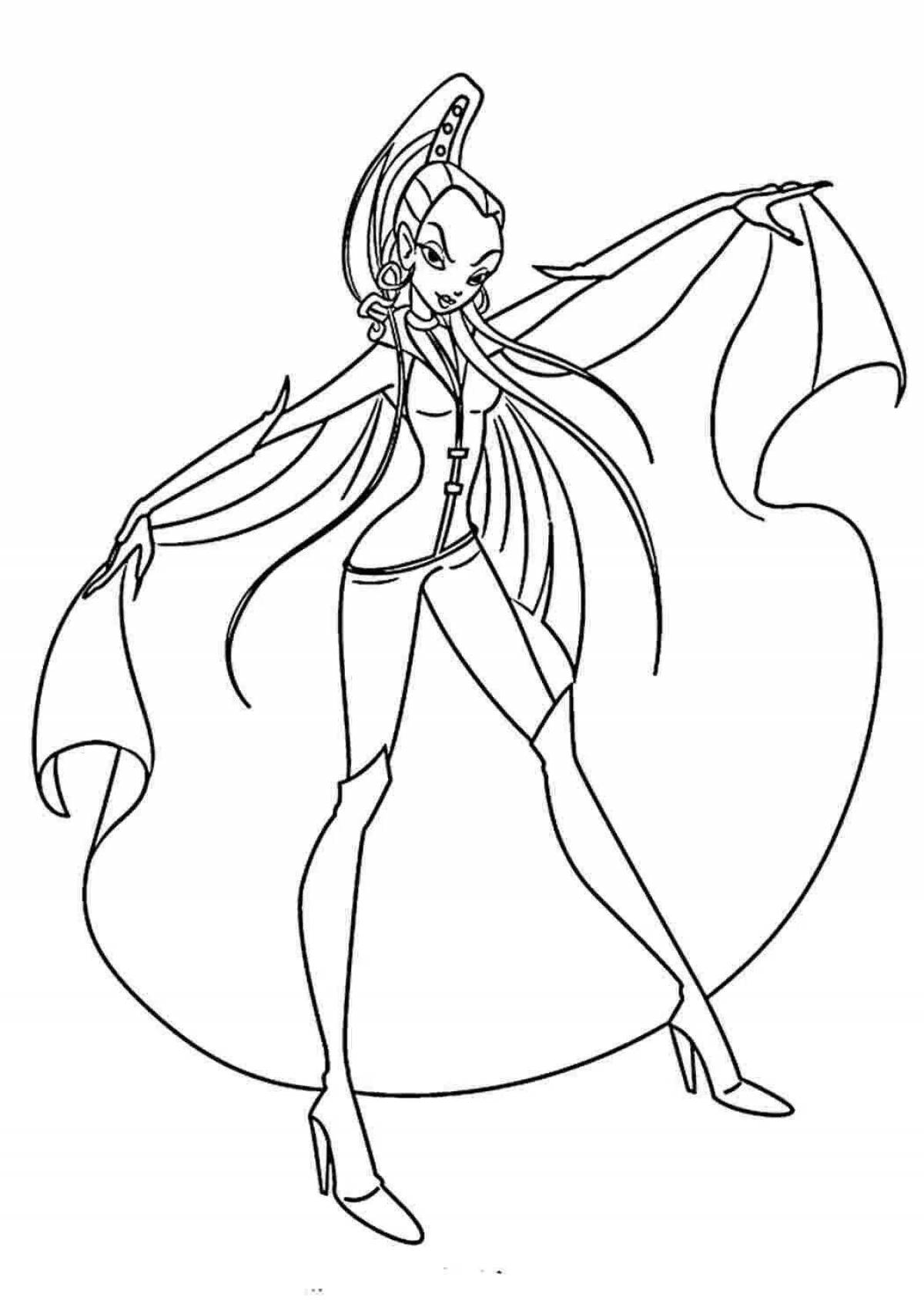 Playful winx trix coloring page